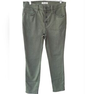 Madewell Olive Green 9" High Rise Skinny Crop Button Fly Women's Jeans Size 29